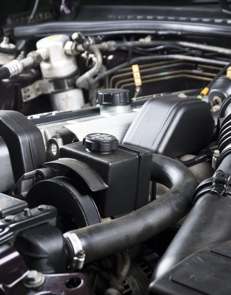 Close up detail of car engine