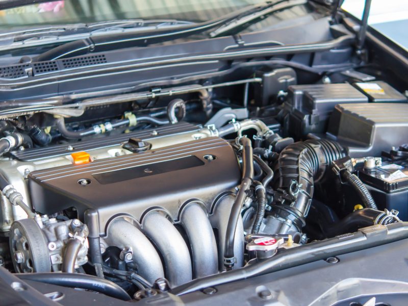 Close up detail engine cars.